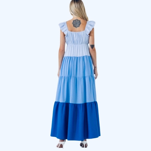 English Factory Sweet Heart Color Block Maxi Dress - Picture 3 of 15